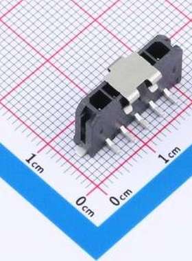 HC-MX3.0-5ALT-05 线对板针座 1x5P 间距:3mm 立贴 黑色 SMD,P=3m