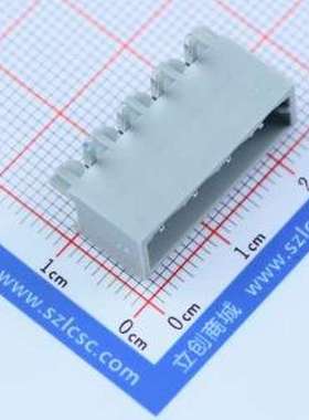 450针座连接器-弯形-04P-5.0mm灰色 插拔式接线端子 5mm 1x4P 排