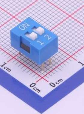 DS-02BLP 拨码开关 间距2.54mm 平拨,凸起式 2位拨码开关 插件