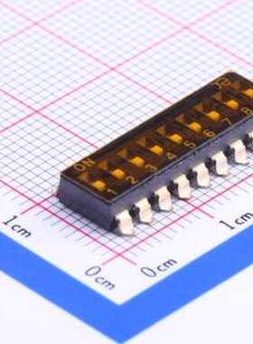 DSIC09TSGET 拨码开关 2.54mm 9位低推贴胶 贴片 SMD-18P,6x22.9m