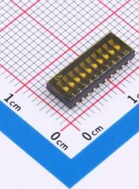 DU-10P 拨码开关 1.27mm间距10位 贴片黑色J脚 拨码开关 SMD,P=1.