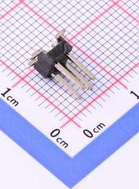 PZ254-2-02-S 排针 2x2P 间距:2.54mm 方针 立贴 黑色 SMD,P=2.54