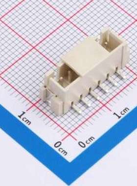 MXXH-2.54-06P-LT1-0-A 线对板针座 间距:2.5mm 立贴 象牙白 SMD,