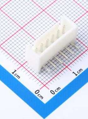 KH-A2504-R-06AWD 线对板针座 间距:2.54mm 1x6P 白色 插件,P=2.5