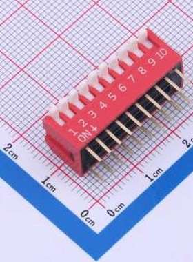 DP-10-R-T 拨码开关 红色侧拨长柄 10位 KE拨码开关 插件