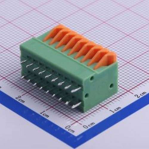 KF141V-2.54-9P 弹簧式接线端子 2.54mm 每排P数:9 插件,P=2.54mm