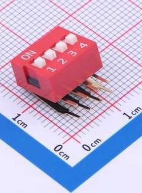 DA-04-R-T 拨码开关 红色90度弯脚 4位 KE拨码开关
