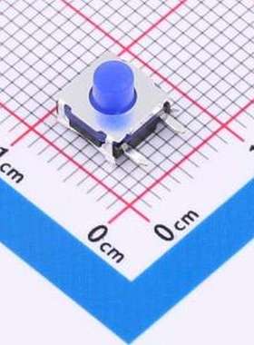 TP14613252 轻触开关 6.2X6.2X5.2H 320克力 侧插 蓝色硅胶按钮 D