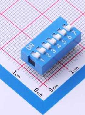 SMQS-07B-TP 拨码开关 间距2.54mm 平拨,凸起式7位拨码开关