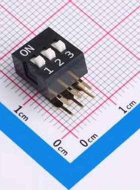 DA-03-K-T 拨码开关 3位 2.54mm间距 宽体黑色 直角型DA系列拨码