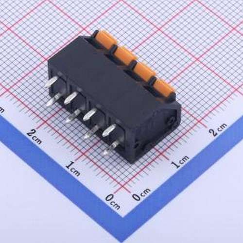 KFM736L-5.0-4P 弹簧式接线端子 1x4P 5mm 每排P数:4 排数:1 插件