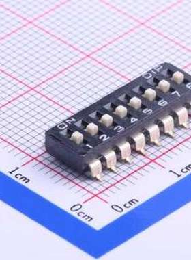 DM-08-V-T/R 拨码开关 8位 raised actuator 贴片 SMD-16P,6.2x21