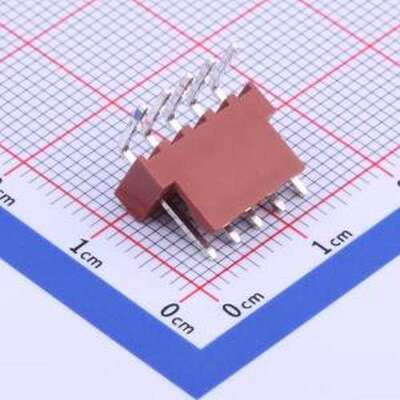 X2510WR-05SP-N0SN 线对板针座 1x5P 间距:2.54mm 弯插 朱砂红 弯