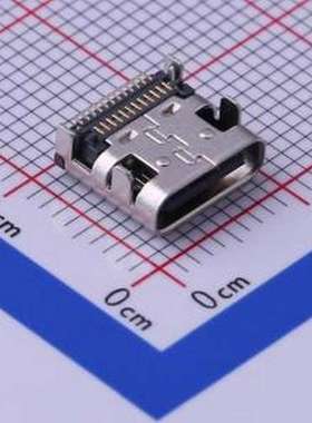 FUS605-FSBK6M USB连接器 USB3.1 C型 24触点 卧贴 母座 黑色 SMD