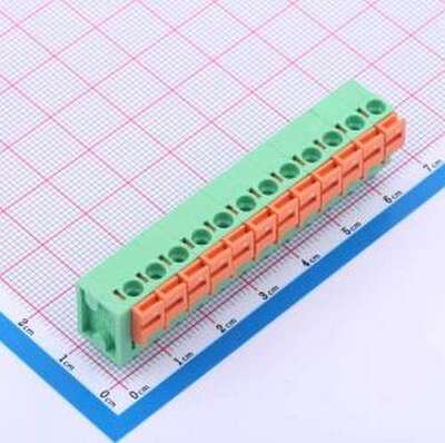 DB142V-5.08-12P-GN 弹簧式接线端子 1x12P 5.08mm 每排P数:12 排