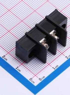 WJ25C-A-7.62-2P 栅栏式接线端子 间距P=7.62mm 2Pin位 中脚 黑色