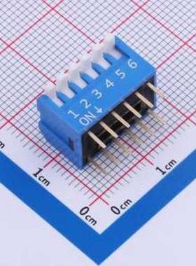 DP-06-B-T 拨码开关 蓝色侧拨长柄 6位 KE拨码开关 插件