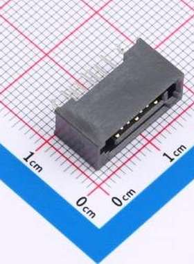 XUTS-0718-0721 线对板针座 SATA 7P连接器直插全包无窗口 插件,P