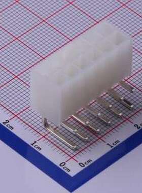 C4255WR-2X06P 线对板针座 2x6P 间距:4.2mm 弯插 白色半透明 弯