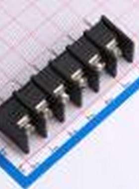 WJ45S-B-9.5-6P 栅栏式接线端子 间距P=9.5mm 6Pin位 边脚 黑色