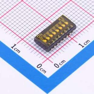 DSHP08TJGER 拨码开关 8位 1.27mm脚距内弯脚 拨码开关 SMD-16P,5