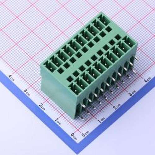 DB2ERH-3.81-2*10P-GN 插拔式接线端子 3.81mm 2x10P 排数:2 每排