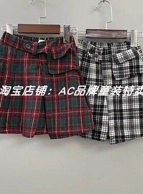 1736春秋冬季内有安全裤外磨毛百褶半裙12.13.14.15.16