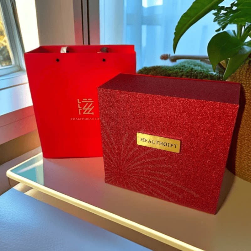 新品烟花四宝礼品盒空盒石斛西洋参鹿茸高丽参参茸五拼包装盒批发