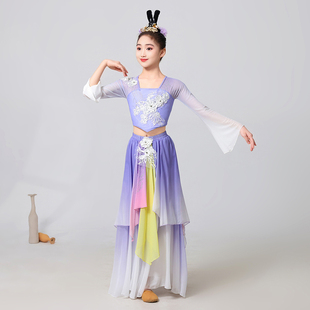 儿童古典舞演出服女飘逸仙气中国舞剧目舞蹈艺考国风独舞表演服装