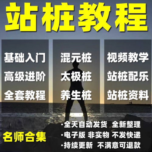 站桩教学视频教程养生桩混元桩太极桩浑圆导引零基础自学入门课程