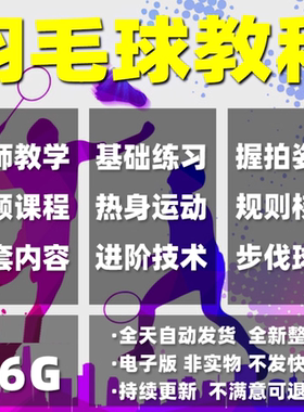 羽毛球视频教程儿童新手成人基础动作技巧指导训练全套教学课程