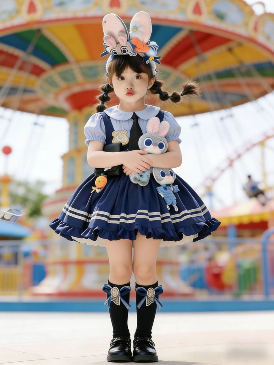朱迪兔子警官服装儿童衣服cos女童疯狂动物城迪士尼洛丽塔套装女