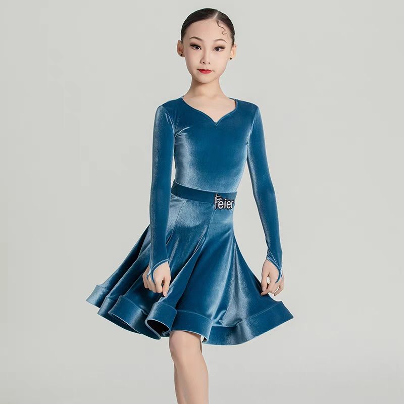 2024新款女童拉丁舞比赛规定赛服春秋高级感套装儿童专业考级服装