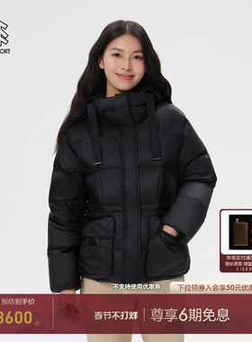 KOLON SPORT可隆羽绒衣20D Pertex女士绗缝中长款连帽羽绒服