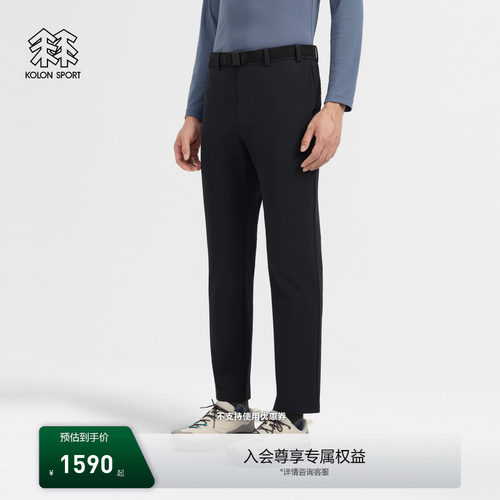 KOLON SPORT可隆软壳裤男运动弹力松紧腰REGULAR FIT拉绒软壳长裤