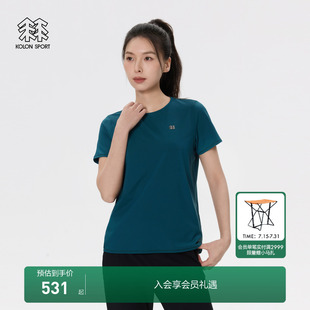 上衣 吸湿速干T恤夏防晒UPF50 KOLON SPORT可隆女士宽松圆领短袖