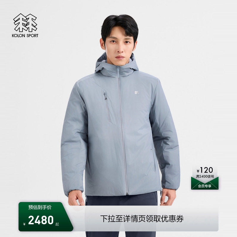 KOLON SPORT可隆保暖棉衣防泼水PRRIMALOFT金标棉男士轻薄棉服
