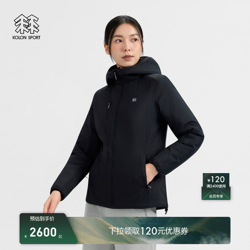 KOLON SPORT可隆保暖棉衣休闲防泼水PRRIMALOFT金标棉女轻薄棉服