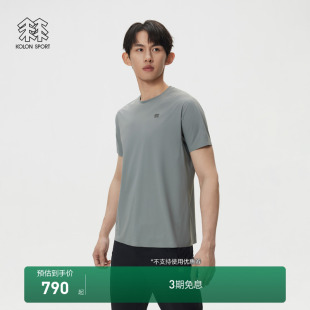 冷黑圆领短袖 KOLON 男士 T恤接触凉感防晒UPF50 T恤 SPORT可隆短袖
