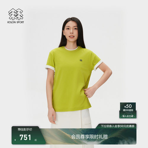KOLON SPORT可隆吸湿速干T恤男女同款露营GRAPHIC印花短袖T恤