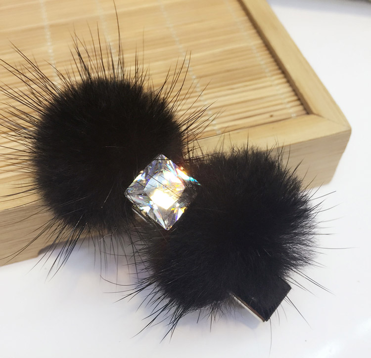 包邮韩版水貂毛边夹蝴蝶结