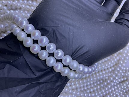 7-8mm近正圆天然淡水ak珍珠项链手链半成品DIY饰品配件长度40