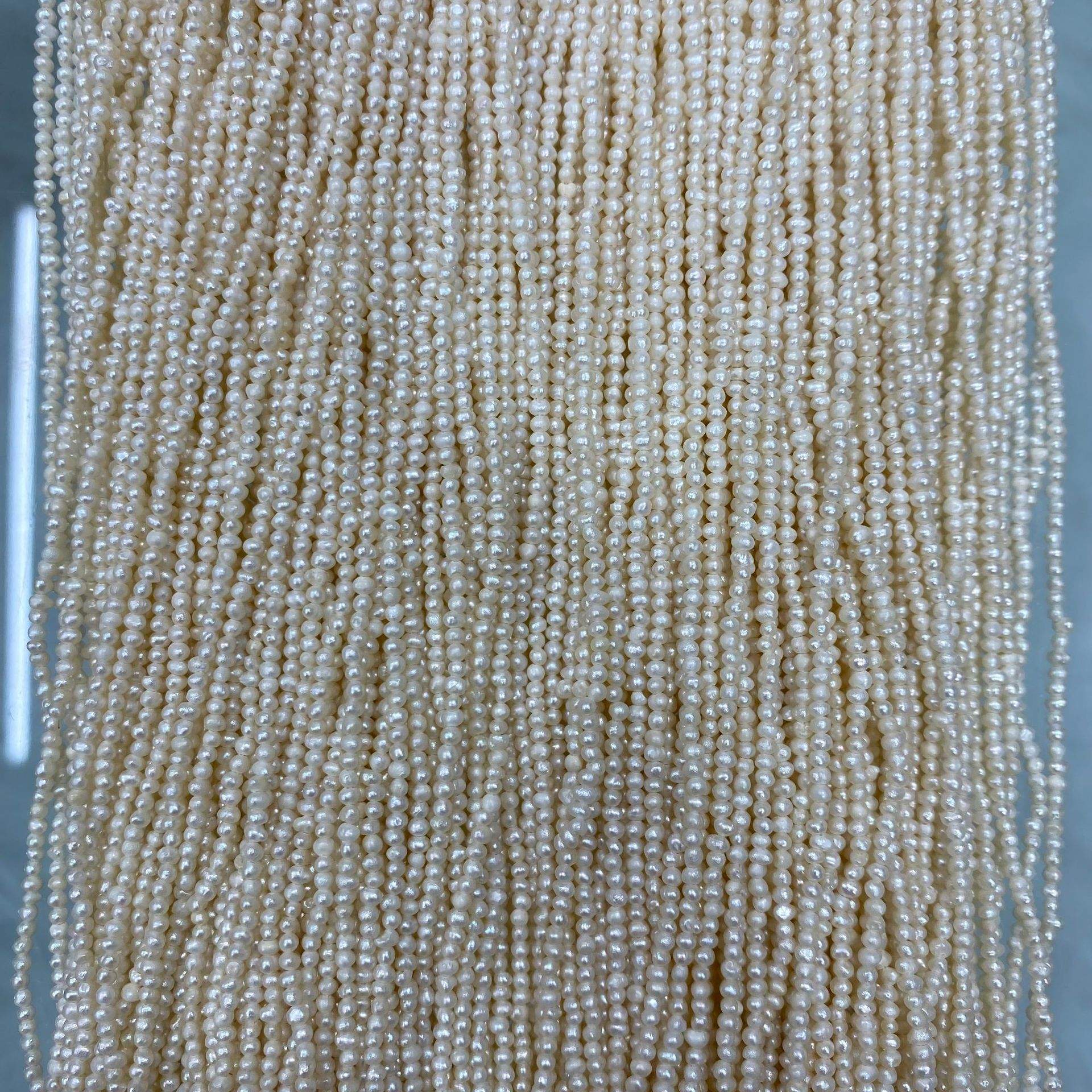 天然淡水珍珠2~3mm 微近圆 2~2.5土豆圆 椭圆 DIY戒指项链手链