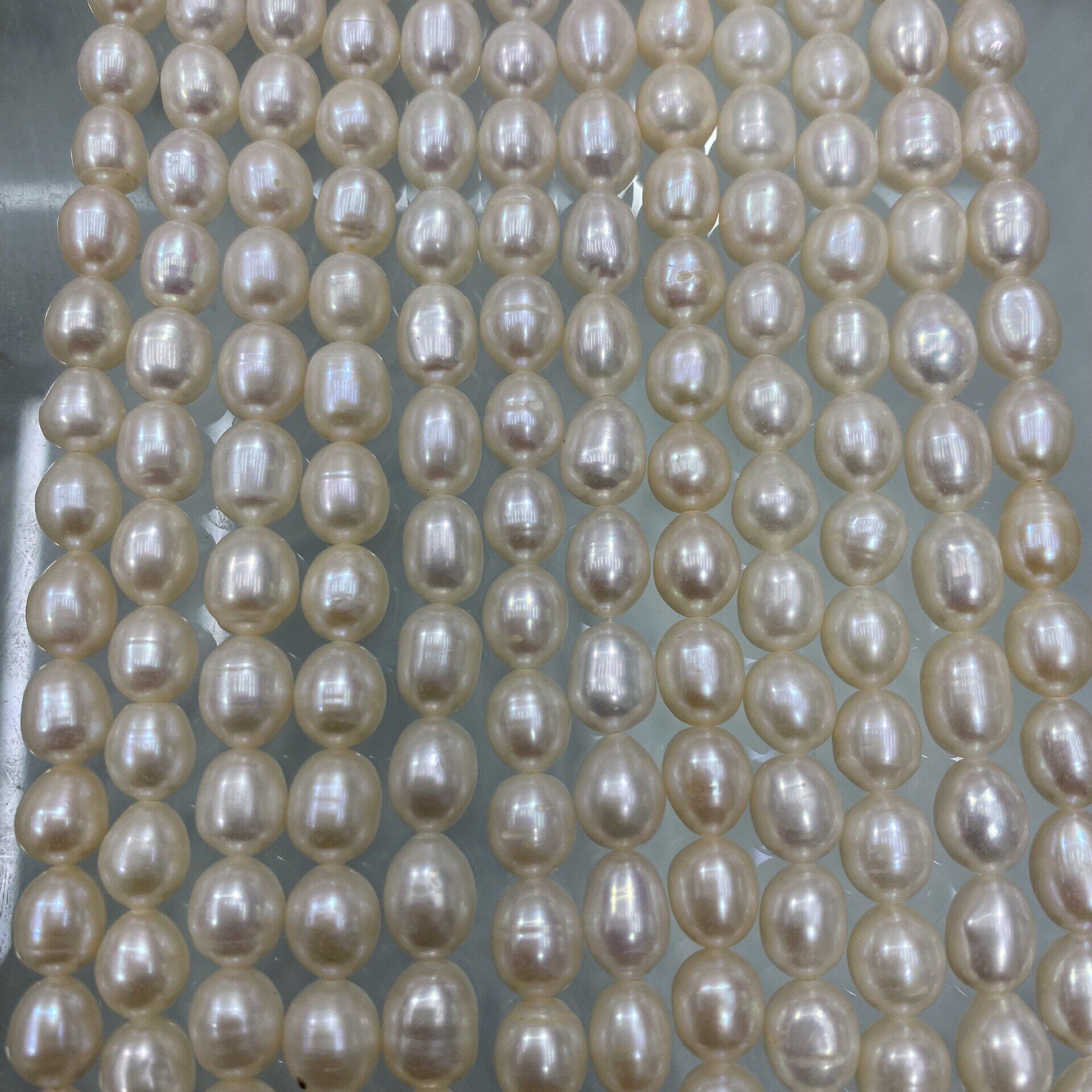 67油画挂件mm米珠强光轻纹无花皮彩光干净天然淡水珍珠diy项链