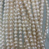 diy项链 9mm 近圆 天然淡水珍珠 基本无纹 强光 无花皮 手链
