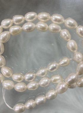 百搭毛衣淡水珍珠78mm强光米珠椭圆裸珠巴洛克DIY项链手链配件