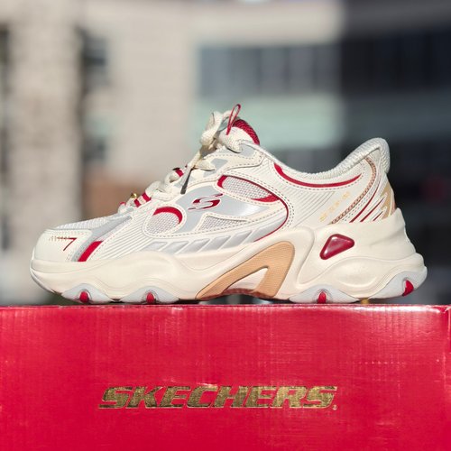 skechers斯凯奇2026新年本命马闪穿女5.0增高休闲熊猫鞋800033