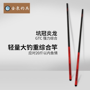 金泉炎龙GTC轻量大物竿综合竿28调超轻超硬混养竿台钓鱼竿手杆