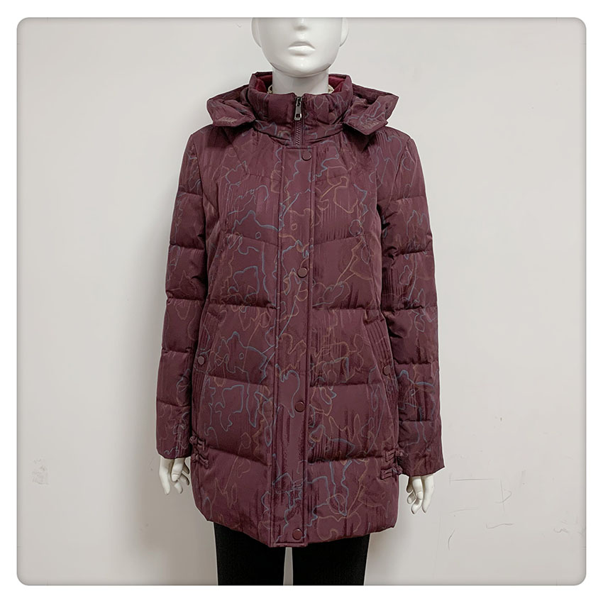 【闭店清仓】，234837福太太妈妈穿大版型厚款保暖羽绒服帽可脱卸