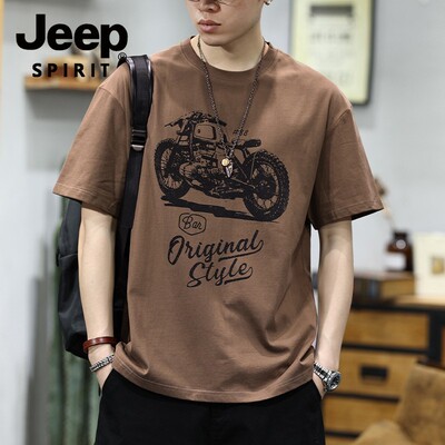 JEEPSPIRIT吉普重磅纯棉短袖T恤